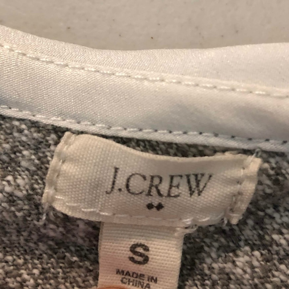 J.Crew Factory Peter Pan Collar Tee Gray Top - Picture 3 of 8
